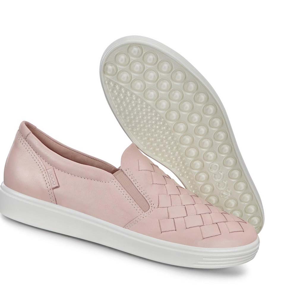 Ecco Soft 7 Woven Sneakers Dam Rosa | SE 249BEX